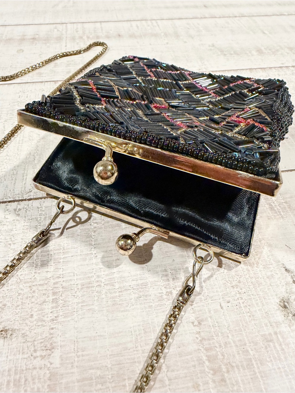Vintage La Regale Beaded Coin Purse Crossbody Mini Clutch Gatsby Art Deco Formal - Picture 10 of 15
